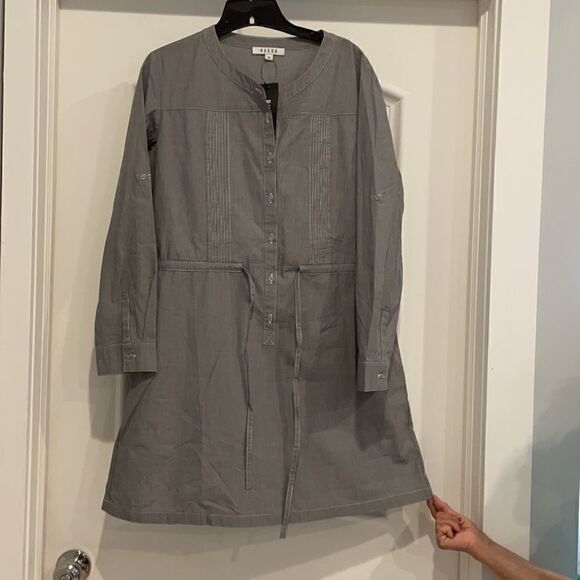 RUE58 GREY AND WHITE SHIRTDRESS.  NEW - Picture 5 of 14